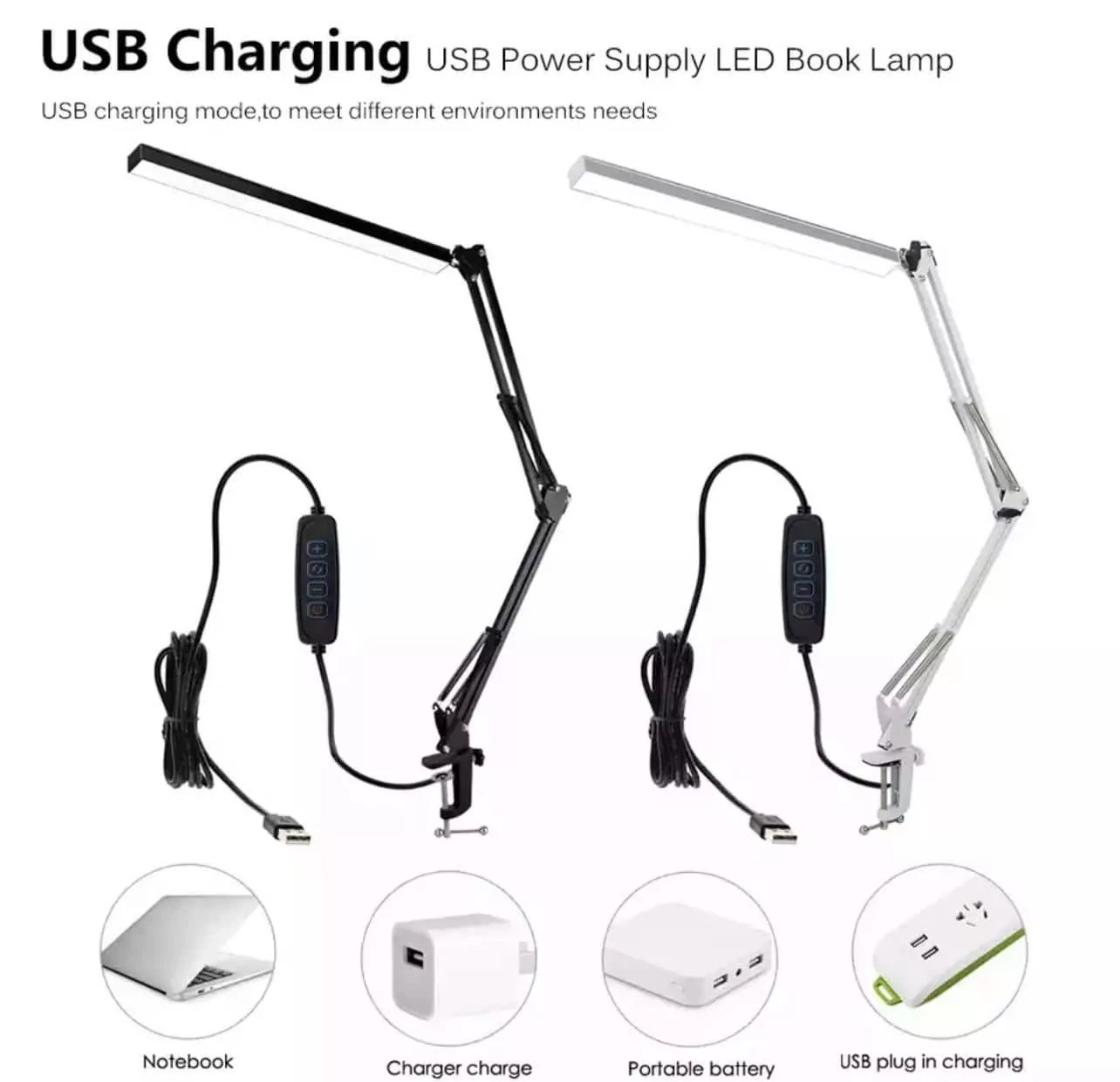 Superior LED Desk Lamp with Clamp Long Arm Table Lamp - Image 5
