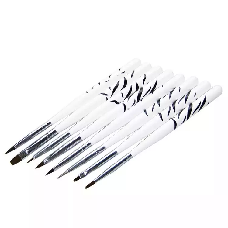 Zebra Handle Nail Art Brush Set- 8 pcs - Image 3