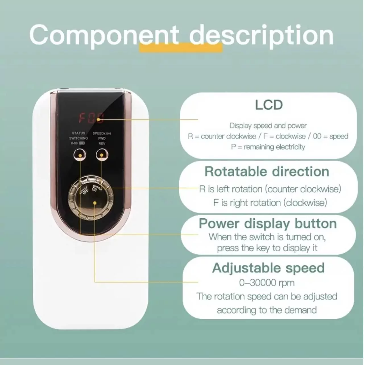 Portable Electric Nail Drill Best Quality Adjustable Speed 30000 High Speed - Image 4