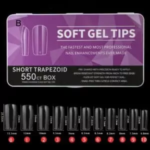 Soft Gel Tips Short Trapezoid (B)