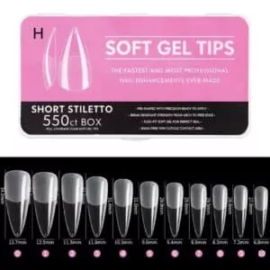 Soft Gel Tips Short Stiletto (H)