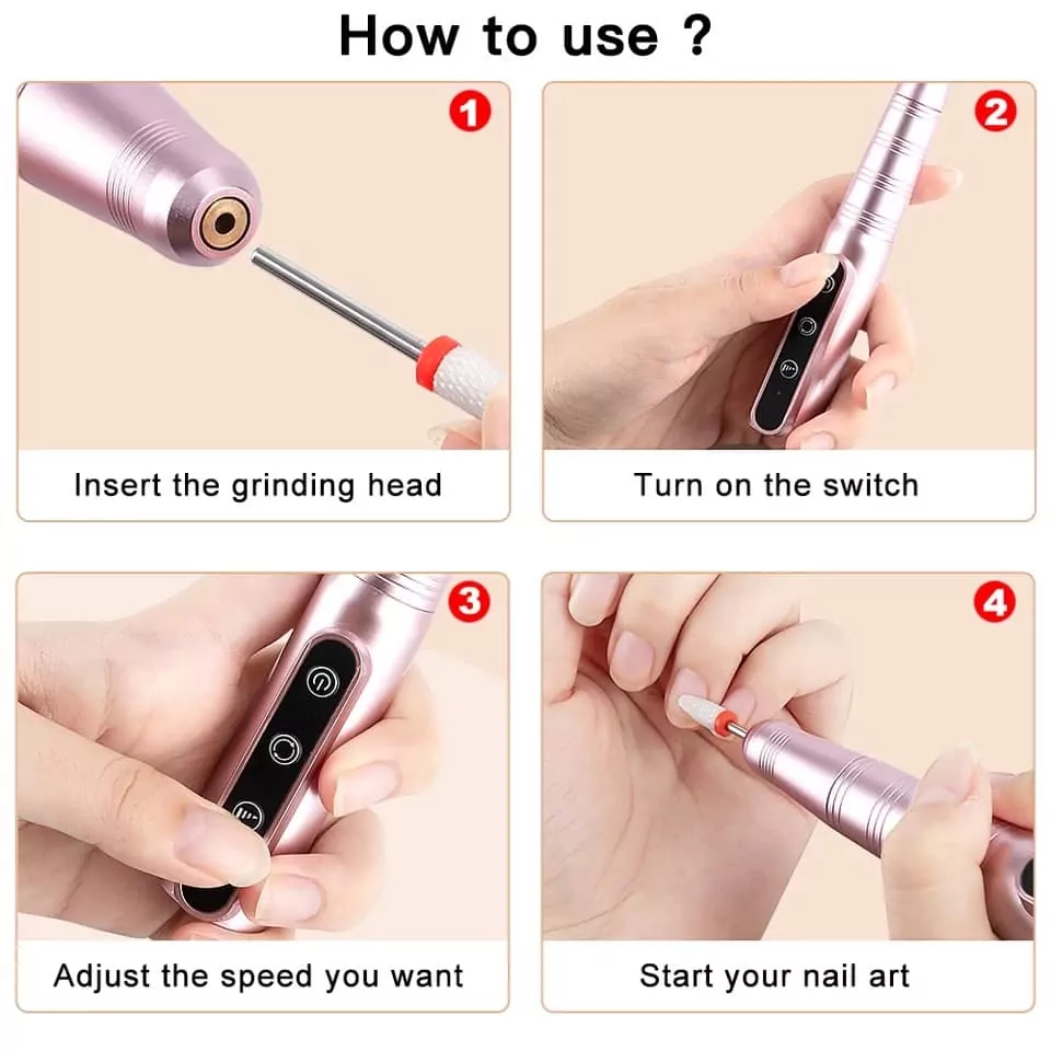Portable Electric Nail Drill File Machine 30000RPM - Image 4